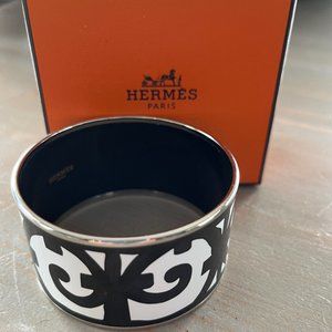 Hermes Balcon du Guadalquivir Enamel Wide Bangle Bracelet RARE!!!